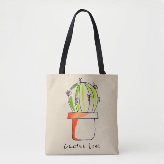 Cute Mexicaanse cactus-woestijnkunst Tote Bag (Voorkant)