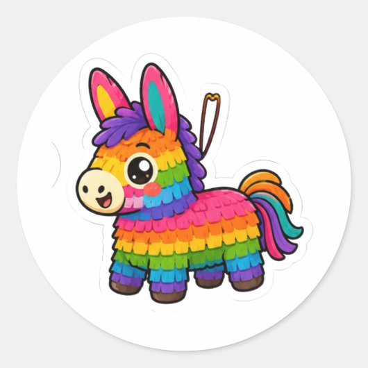 Cute Mexicaanse Piñata Ezel Sticker | Kawaii Die-C (Voorkant)