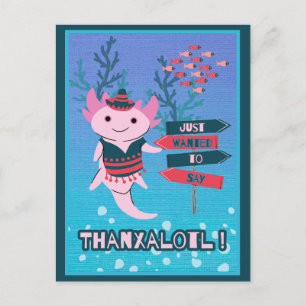 Cute Mexican Axolotl - Hartelijk dank Briefkaart