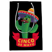 Cute Mexican Cactus Cinco De Mayo party Medium Cadeauzakje (Voorkant)