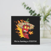 Cute Mexican Fiesta party Invitation Kaart (Staand voorkant)