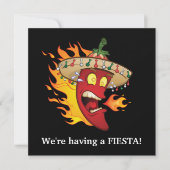 Cute Mexican Fiesta party Invitation Kaart (Voorkant)