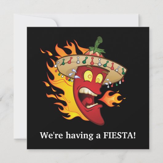 Cute Mexican Fiesta party Invitation Kaart (Voorkant)