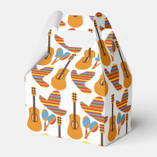 Cute Mexican Fiesta patroon Bedankdoosjes (Achterkant)