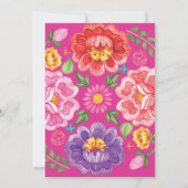 Cute Mexican Floral Fiesta 1st Birthday Chalkboard Kaart (Achterkant)