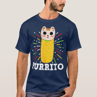 Cute Mexican Food Purrito Cat and Burrito Lover T-shirt