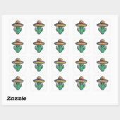 Cute Mexican Sombrero Cactus Vierkante Sticker (Vel)