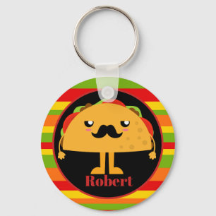 Cute Mexican taco add name Sleutelhanger