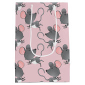 Cute Mice Cartoon Illustratie Medium Cadeauzakje (Achterkant)