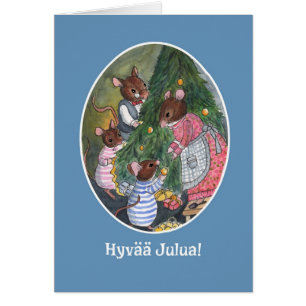 Cute Mice Decorting Kerstboom Fins