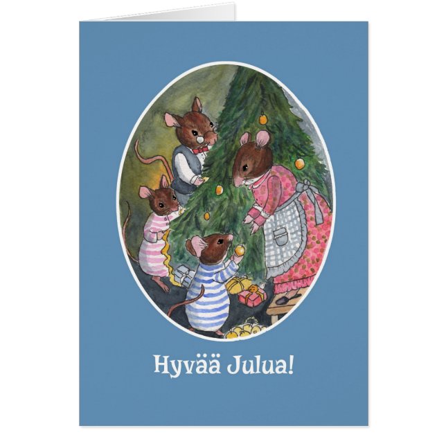 Cute Mice Decorting Kerstboom Fins (Voorkant)