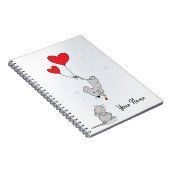 Cute Mice Girly Waterverf Custom Notitieboek (Rechterzijde)