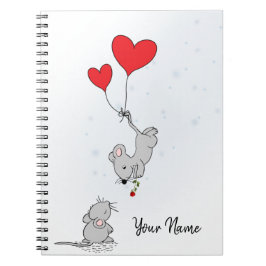 Cute Mice Girly Waterverf Custom Notitieboek