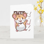 Cute Mice Hamster Mouse Animal Gift Kaart (Gele Bloem)