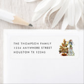 Cute Mice-kerstboom Naam Terug Adres Etiket (Insitu)