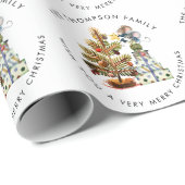 Cute Mice Pattern Merry Kerstmis Naam Cadeaupapier (Rol Hoek)