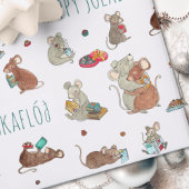 Cute Mice Reading Books Jolabokaflod Inpakpapier Vel