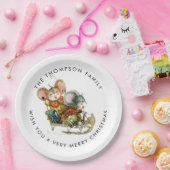 Cute Mice Sleigh Merry Kerstry Papieren Bordje (Feest)