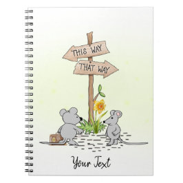 Cute Mice Watercolor Geel Aangepast Notitieboek