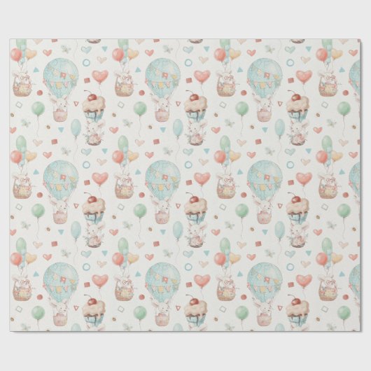 Cute Mice Wrapping Paper Cadeaupapier (Vlak)