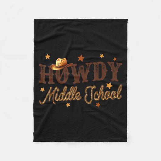 Cute Middle School Teacher Rodeo Western Howdy Mid Fleece Deken (Voorkant)
