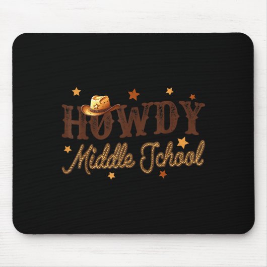 Cute Middle School Teacher Rodeo Western Howdy Mid Muismat (Voorkant)