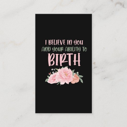 Cute Midechtgenote Baby Catcher Birth Doula Visitekaartje (Voorkant)