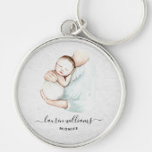Cute Midechtgenote Doula Nurse Childborn Waterverf Sleutelhanger (Voorkant)