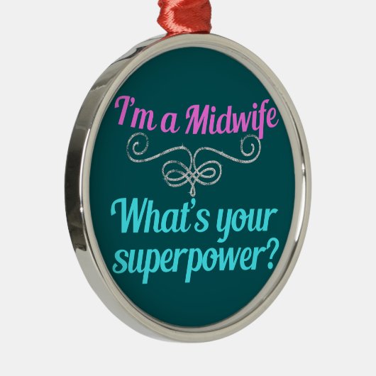 Cute Midoman Superheld Metalen Ornament (Rechts)