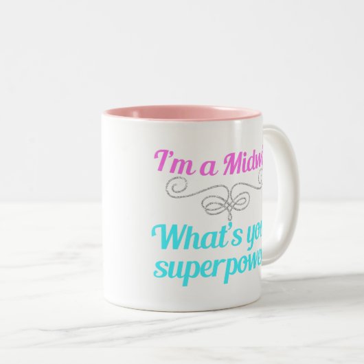 Cute Midoman Superheld Tweekleurige Koffiemok (Voorkant rechts)