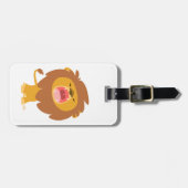 Cute Mighty Roaring Lion Cartoon Bagagelabel (Voorkant horizontaal)