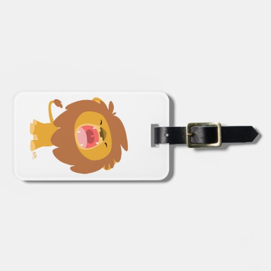 Cute Mighty Roaring Lion Cartoon Bagagelabel (Voorkant horizontaal)