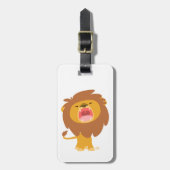 Cute Mighty Roaring Lion Cartoon Bagagelabel (Voorkant verticaal)
