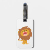 Cute Mighty Roaring Lion Cartoon Bagagelabel (Achterkant verticaal)