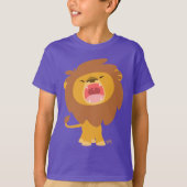 Cute Mighty Roaring Lion Cartoon Children T-shirt (Voorkant)