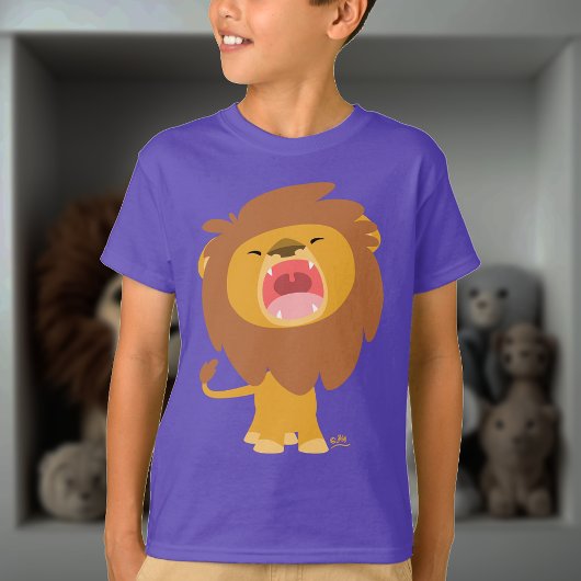 Cute Mighty Roaring Lion Cartoon Children T-shirt