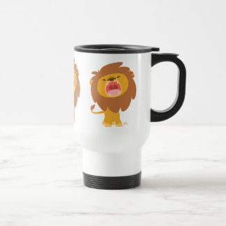 Cute Mighty Roaring Lion Cartoon Commuter Mok