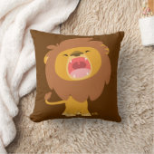 Cute Mighty Roaring Lion Cartoon Pillow Kussen (Deken)