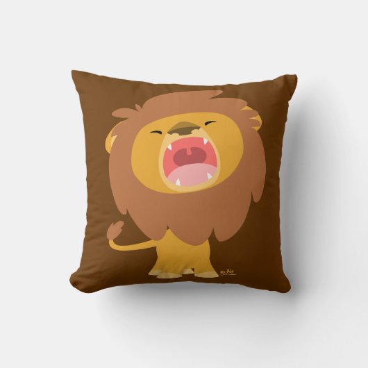 Cute Mighty Roaring Lion Cartoon Pillow Kussen (Voorkant)