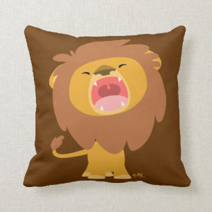 Cute Mighty Roaring Lion Cartoon Pillow Kussen