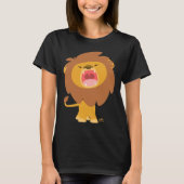 Cute Mighty Roaring Lion Cartoon T-shirt (Voorkant)