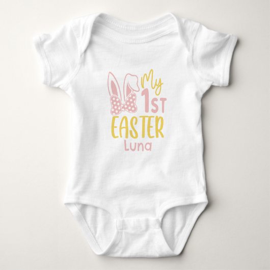 Cute Mijn Eerste Paashaas Oren Pastel Romper (Voorkant)