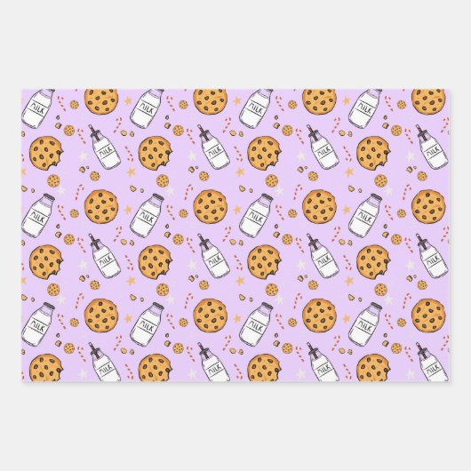 Cute Milk and Cookies Christmas Wrapping Paper (Voorkant)