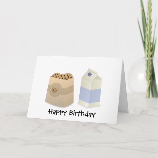 Cute Milk and Cookies Kaart (Voorkant)