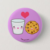 Cute Milk & Cookie Pinback Button (Voorkant)