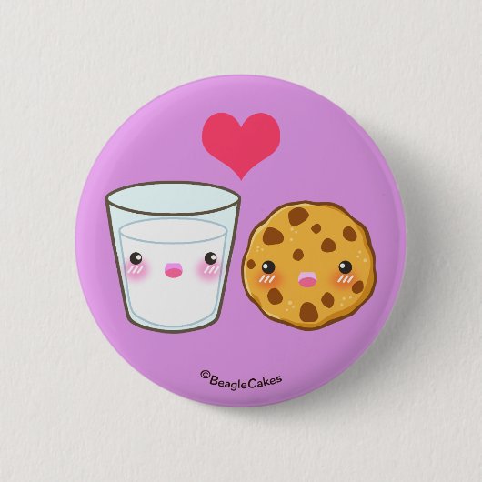 Cute Milk & Cookie Pinback Button (Voorkant)