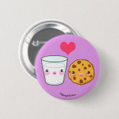 Cute Milk & Cookie Pinback Button (Voorkant /achterkant)