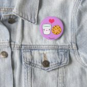 Cute Milk & Cookie Pinback Button (In situ)