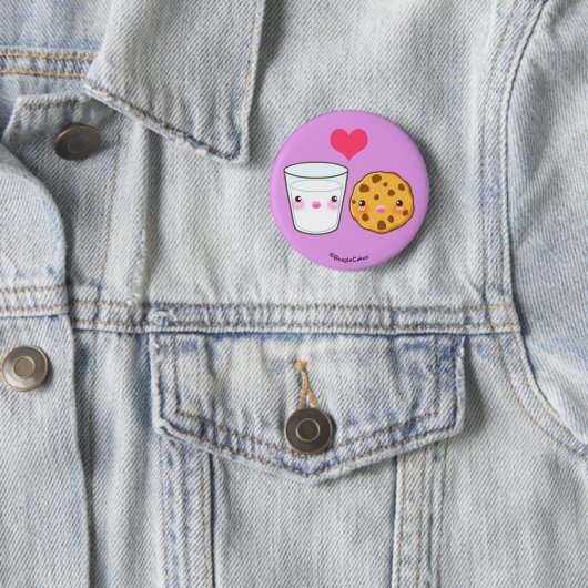Cute Milk & Cookie Pinback Button (In situ)