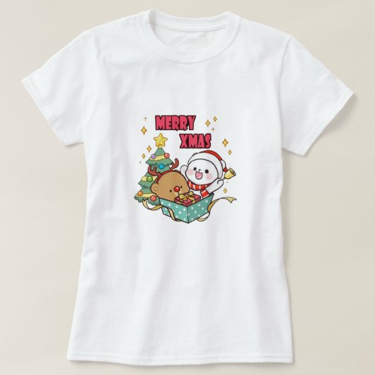 Cute Milk en Mocha merry_xmas T-shirt (Design voorkant)